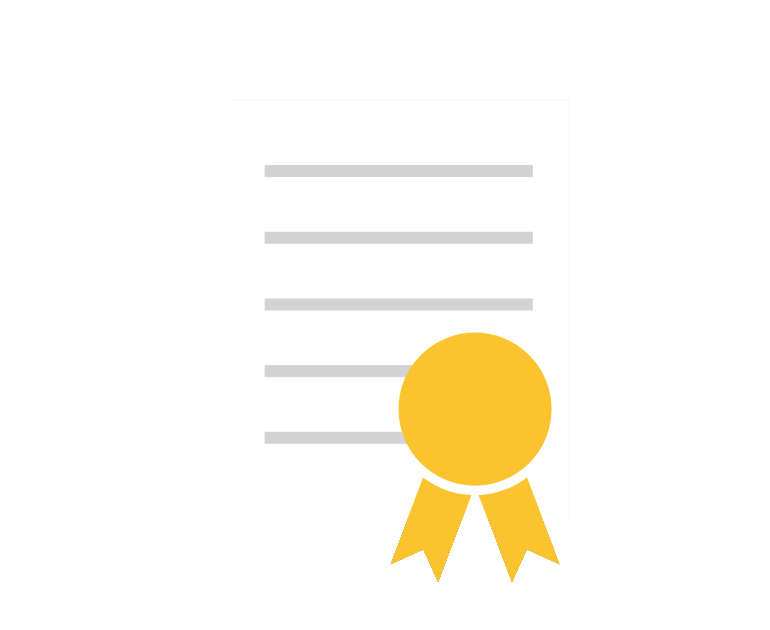 Icon of a paper with award on top
