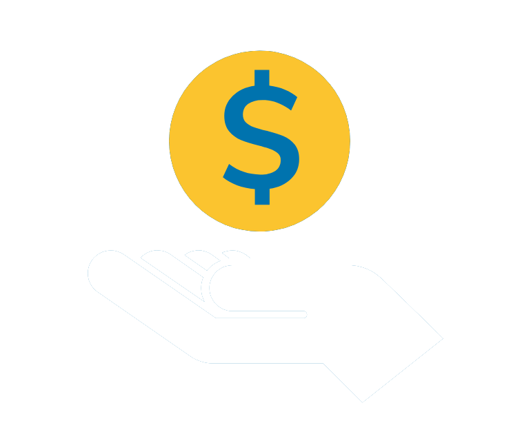 Icon of a hand holding a dollar coin